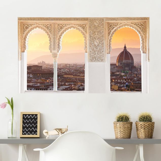 Autocolantes de parede metrópoles Decorated Window Florence