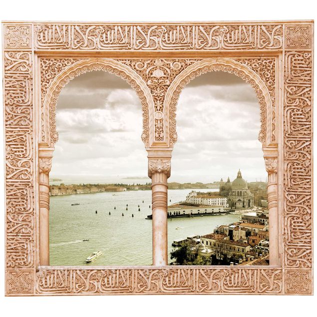 Autocolantes de parede metrópoles Decorated Window Venice Lagoon