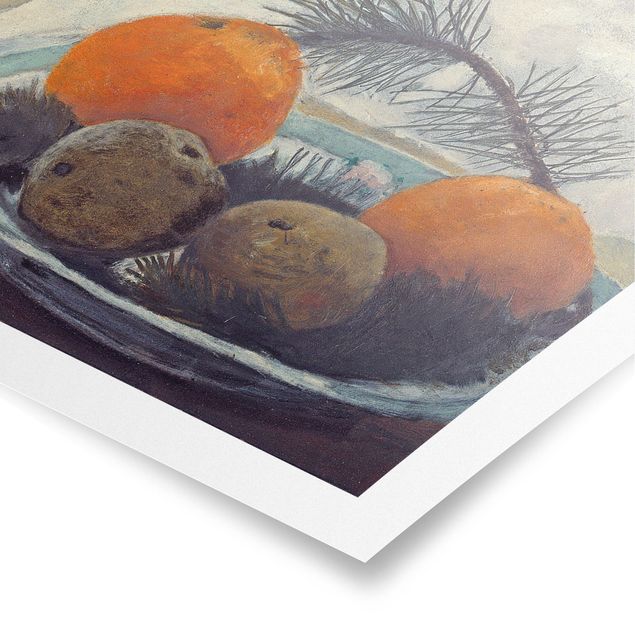 Posters konstutskrifter Paula Modersohn-Becker - Still Life with frosted Glass Mug, Apples and Pine Branch