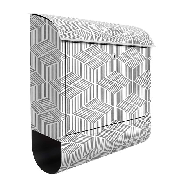 Brevlådor grått 3D Pattern With Stripes In Silver