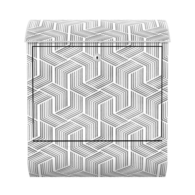 Brevlådor 3D Pattern With Stripes In Silver
