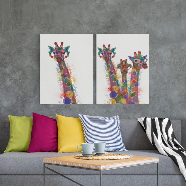 Inredning av barnrum Rainbow Splash Giraffes Set I