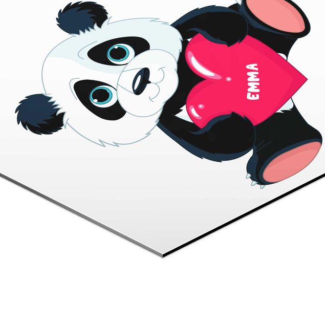 Hexagonala tavlor Panda With Heart