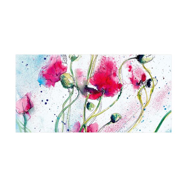 matta med blommor Painted Poppies