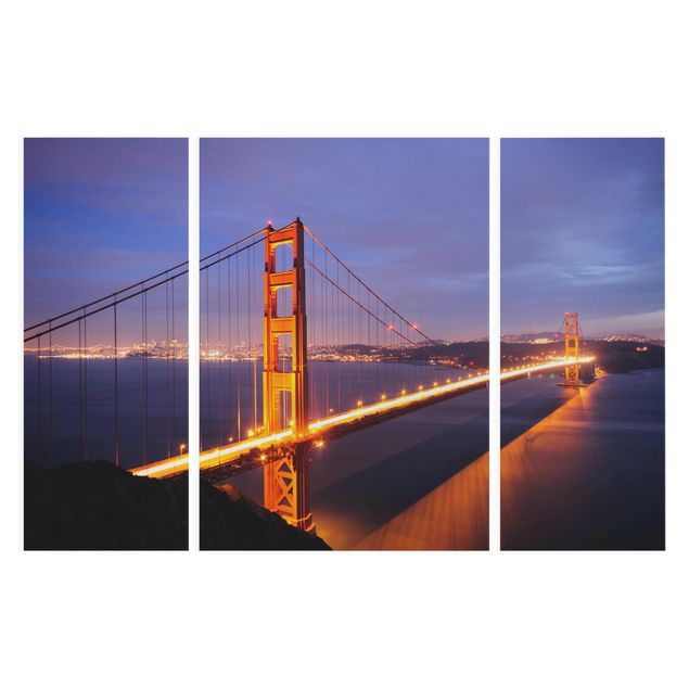 Tavlor lila Golden Gate Bridge At Night