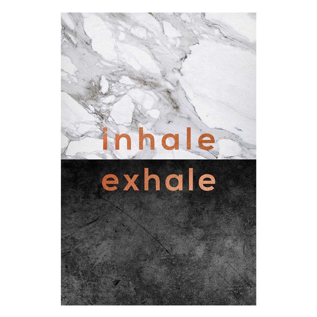 Magnettavla ordspråk Inhale Exhale Copper And Marble