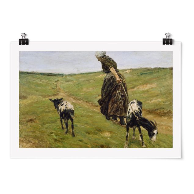 Konststilar Max Liebermann - Woman with Nanny-Goats in the Dunes