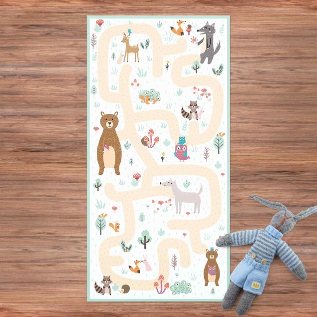 altanmattor Playoom Mat Forest Animals - Friends On A Forest Path