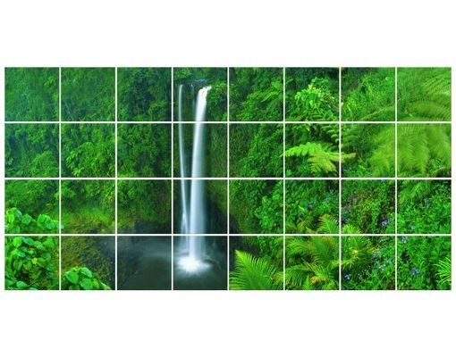 Kakel klistermärken grön Heavenly Waterfall