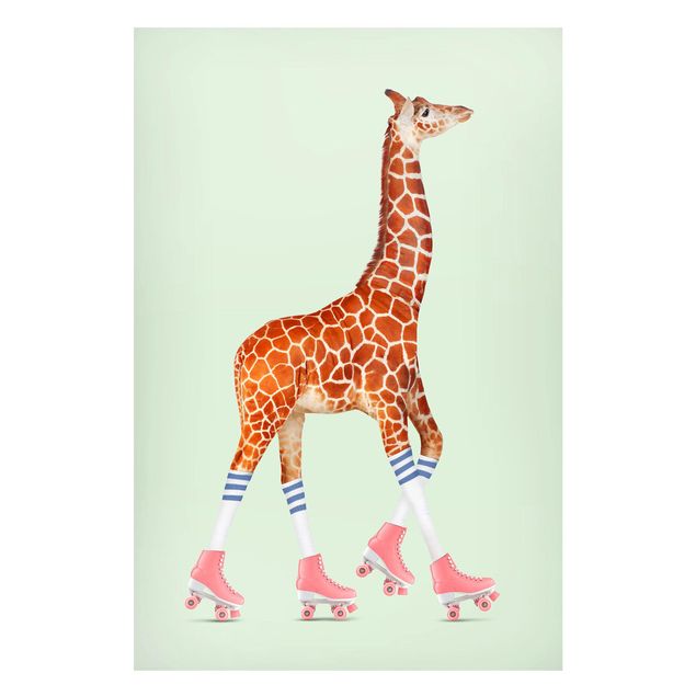 Kök dekoration Giraffe With Roller Skates