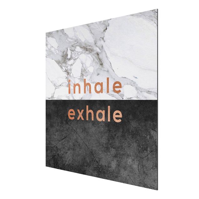 Tavlor ordspråk Inhale Exhale Copper And Marble