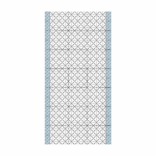 moderna mattor Watercolour Tiles Grey Sun Star With Border