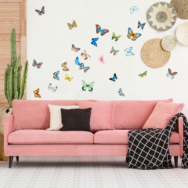 Autocolantes de parede animais Watercolour Butterflies Set