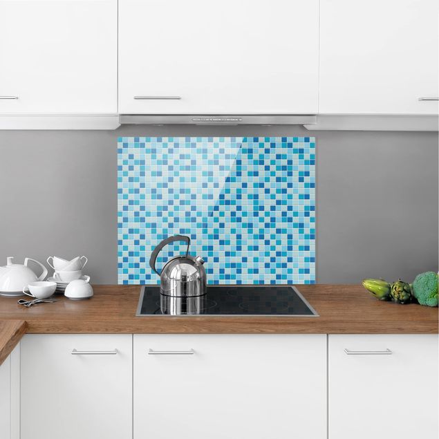 Stänkskydd kök glas mönster Mosaic Tiles Meeresrauschen