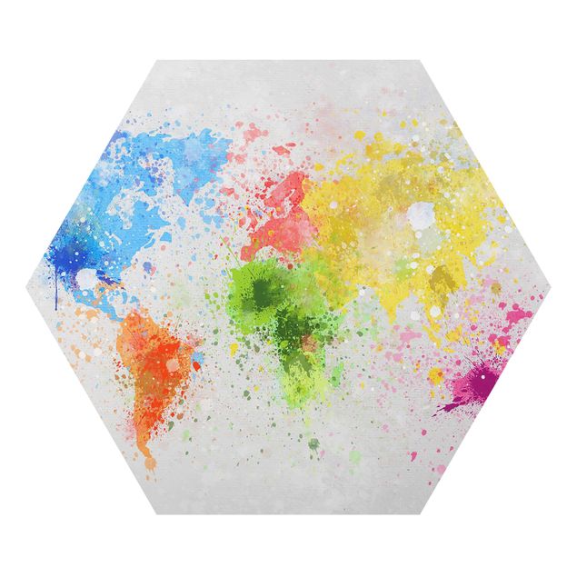 Tavlor Colourful Splodges World Map