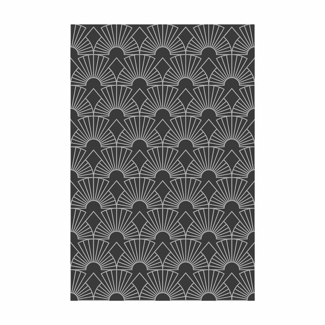 grå matta Art Deco Radial Arches Line Pattern
