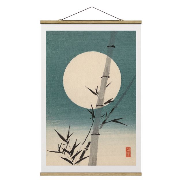 Tavlor natur Japanese Drawing Bamboo And Moon
