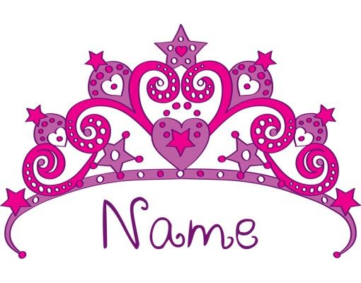 Wallstickers med egen text No.RY21 Customised text Princess Crown