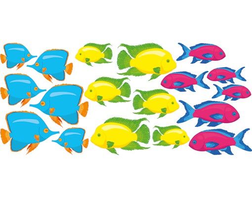 Autocolantes de parede animais No.RY29 Shoal Of Colourful Fish