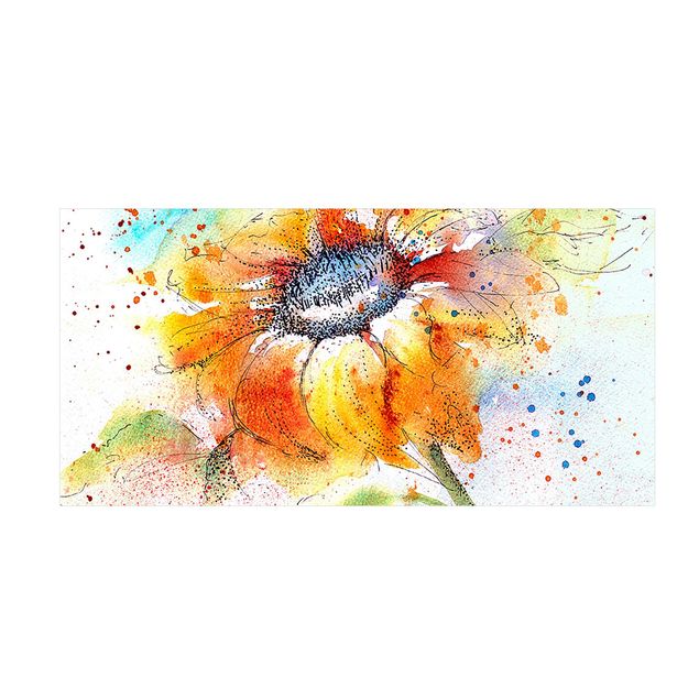 blommiga mattor Painted Sunflower