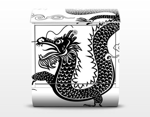 Brevlådor svart Asian Dragon