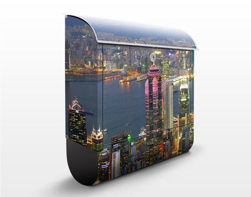Brevlådor blå Hongkong Skyline