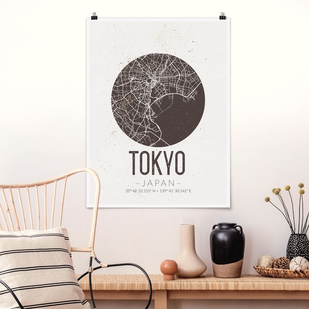 Tavlor Asien Tokyo City Map - Retro