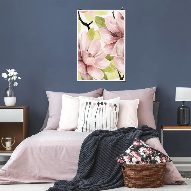 Posters blommor  Magnolia Blushing II