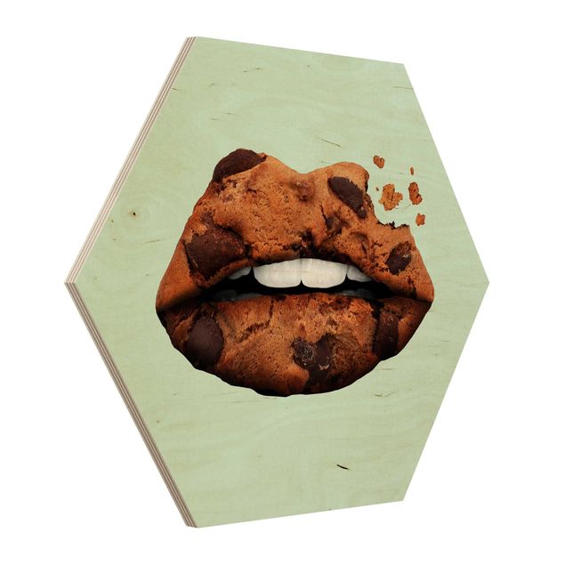 Hexagonala tavlor Lips With Biscuit