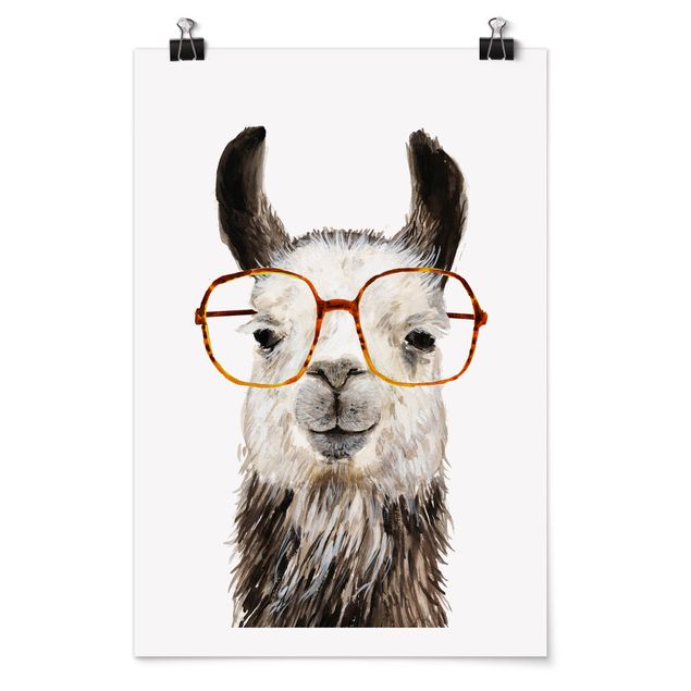 Tavlor modernt Hip Lama With Glasses IV