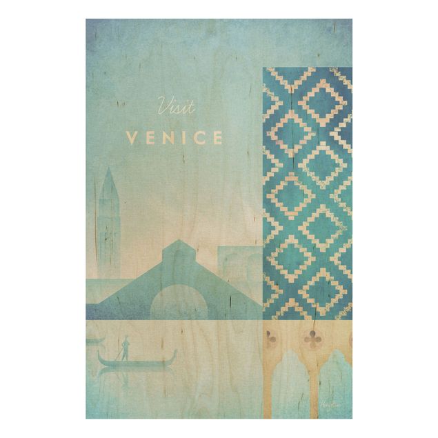 Trätavlor vintage Travel Poster - Venice