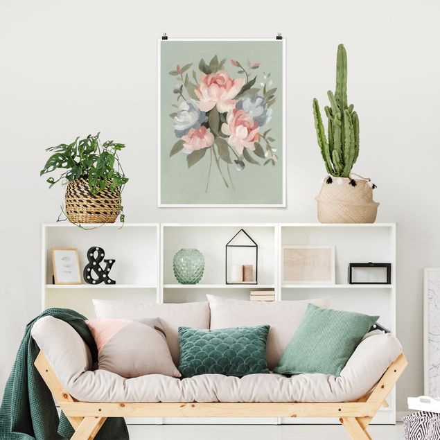 Posters blommor  Bouquet In Pastel I