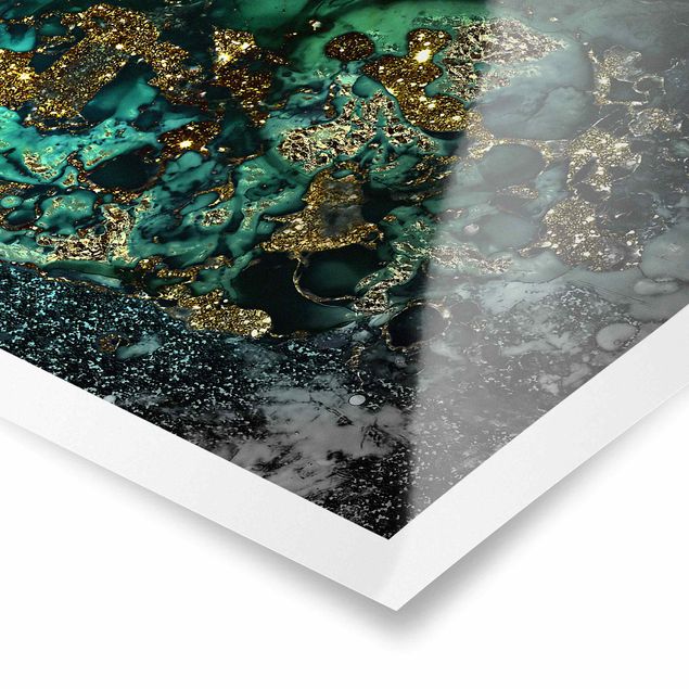 Posters landskap Golden Sea Islands Abstract