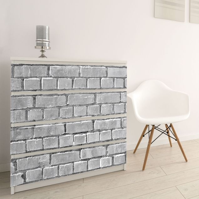 Möbelfolier matt Brick Tiles Black