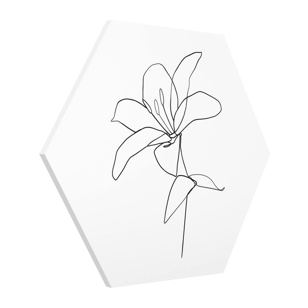 Tavlor blommor  Line Art Flower Black White