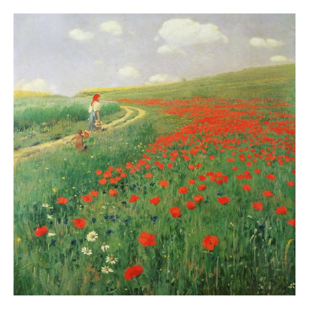 Stänkskydd kök glas blommor  Pál Szinyei-Merse - Summer Landscape With A Blossoming Poppy