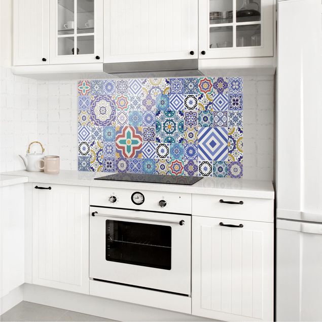 stänkskydd kök glas mönster Mirror Tiles - Elaborate Portuguese Tiles