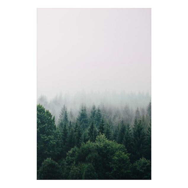 Tavlor träd Foggy Forest Twilight