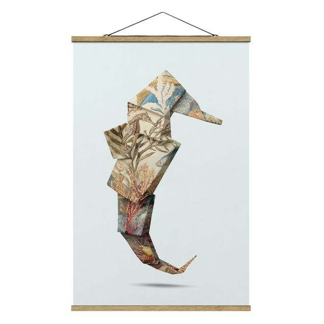 Tavlor modernt Origami Seahorse