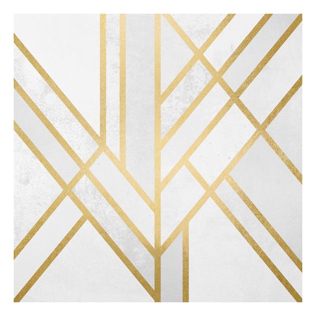Kök dekoration Art Deco Geometry White Gold