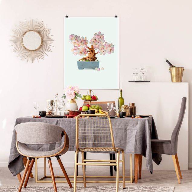 Posters blommor  Bonsai With Marshmallows