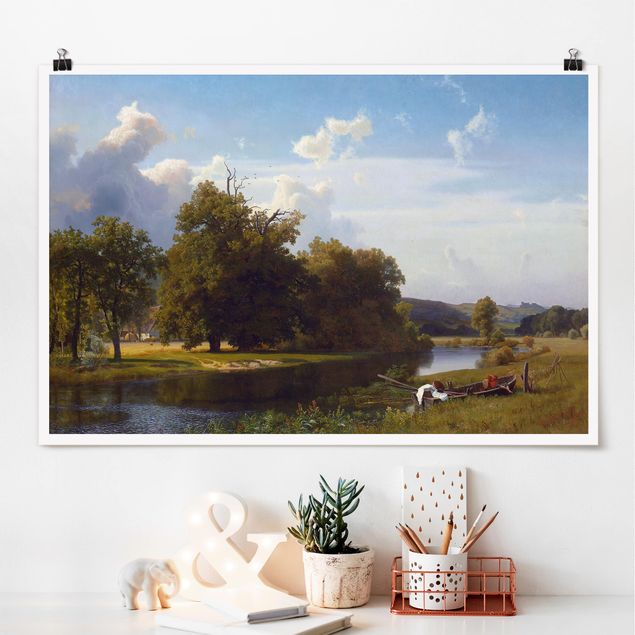 Kök dekoration Albert Bierstadt - A River Landscape, Westphalia