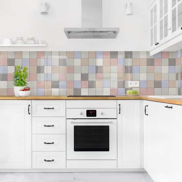 Stänkskydd kök enfärgad Mosaic Tiles - Coloured Shabby