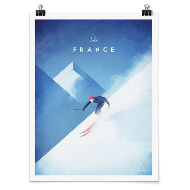 Posters arkitektur och skyline Travel Poster - Ski In France