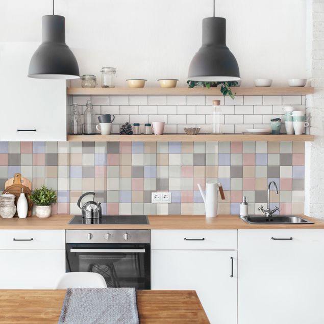 Stänkskydd kök kakeloptik Mosaic Tiles - Coloured Shabby