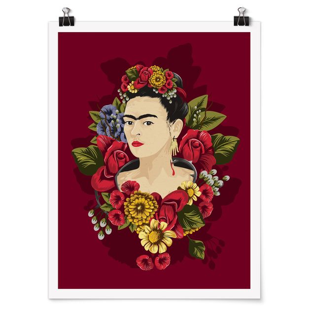 Posters blommor  Frida Kahlo - Roses