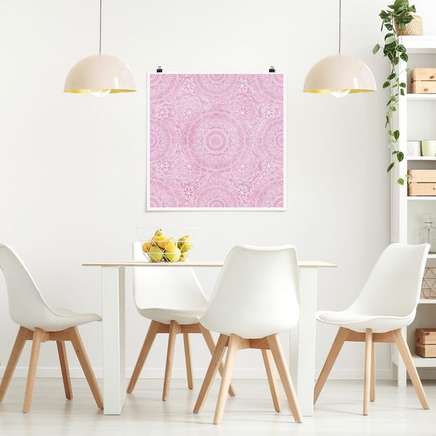 Tavlor konstutskrifter Pattern Mandala Light Pink