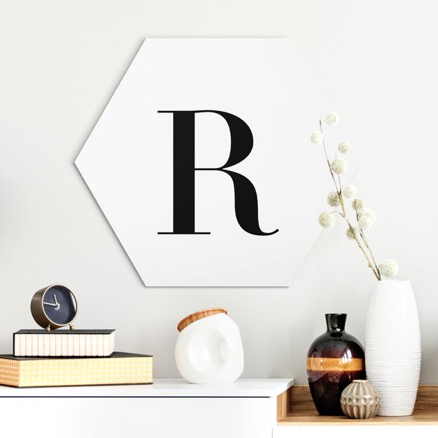 Kök dekoration Letter Serif White R