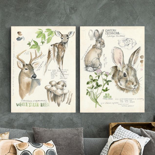 Kök dekoration Wilderness Journal - Deer And Rabbits Set II