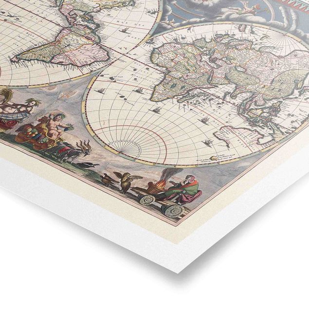 Tavlor Historic World Map Nova Et Accuratissima Of 1664